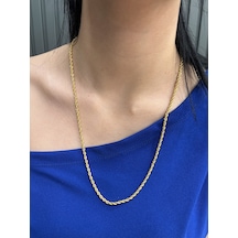 Halat Zincir 22 Ayar Altın Kaplama 60 Cm 3mm