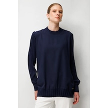 Ghisa Triko Kumaş Mixli Tunik Lacivert - 861141439 Lacivert