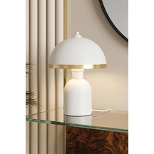 Tr Luna Gold Abajur, Bohem Masa Lambası Ve Salon Oturma Odası Aydınlatması - Beyaz - 25 Cm Modern Dekoratif Masa Genel