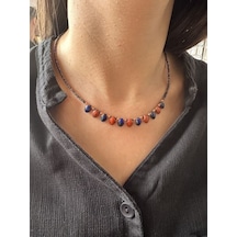 Boncuk Ay Kolye Şık Hediye Model 0135e1 Çok Renkli