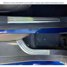 Ebal Otomotiv Renault Clio 5 HB Krom İç Kapı Eşiği 4 prç. 2020 ve üzeri P.ÇELİK