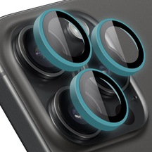Buff İphone 14 Pro Max Neon Metal Lens Koruyucu Açık Mavi