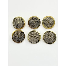 Ceket Trençkot Düğmesi / Metalize Plastik Düğme / Antik Gold 2,5 Cm 6 Lı Set