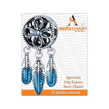 Spiritüel Düş Kapanı Mavi Charm Gümüş