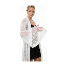 Lila Mare Nakışlı Handmade Beachwear & Homewear Kimono Renkli Renkli