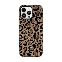 Velvoria Valestra Simli Leopar Apple iPhone Uyumlu 14 Pro Darbe Korumalı Kılıf Valestra Select - Simli Leopar