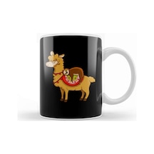 Cute & Funny Sloth Riding Llama Animal Friends Kupa Bardak Porselen Karışık