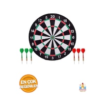Profesyonel Oyuncular İçin Büyük Boy Çift Taraflı Dart Seti - 6 Oklu Dart Seti