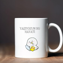 Yaşıyosun Bu Hayatı Tasarımlı Kupa Bardak Siyah