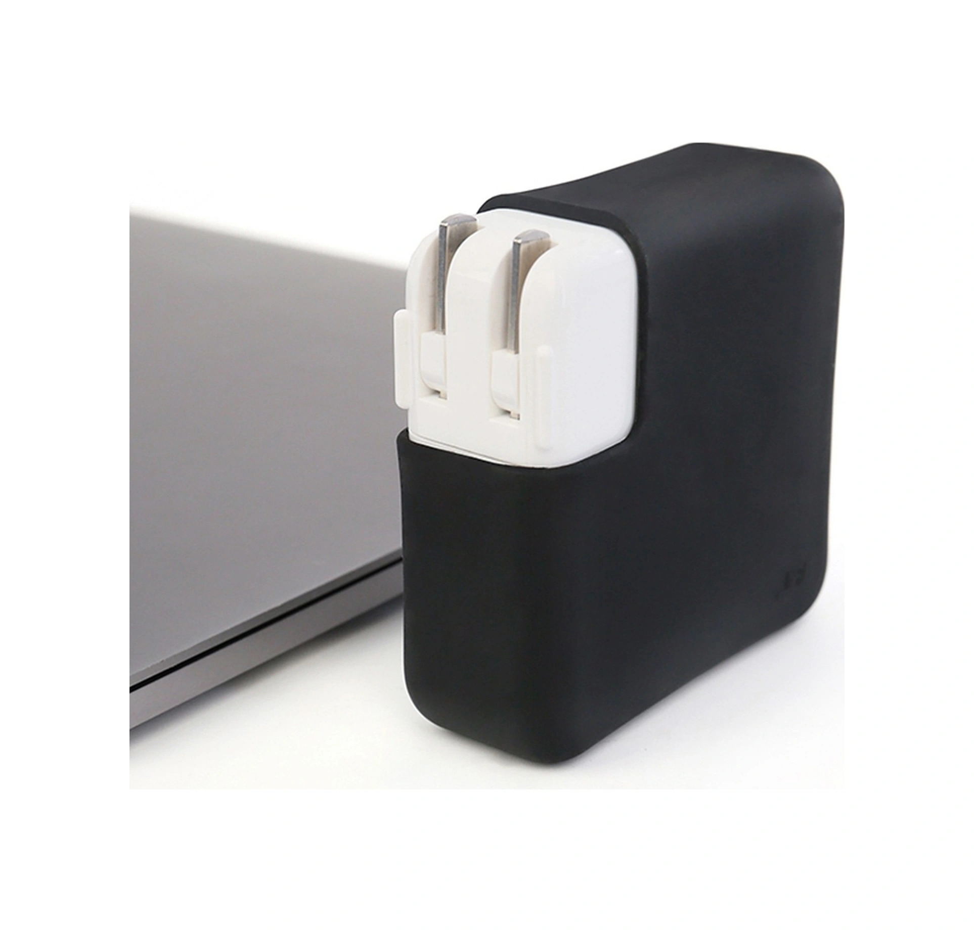 Apple Uyumlu MacBook Pro 16 İnç M1 M2 M3 Pro Max 140w Adaptör Kılıfı Silikon Darbe Koruma Kablo Düzenleyici Siyah