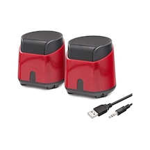 Masaüstü Hoparlör 1+1 Usb + 3.5mm - Kırmızı Hd6024r