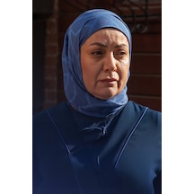 Carell Kızılcık Şerbeti Pembe'nin Tercihi Vence Çift Taraflı Geometrik Desen İpek Şal İndigo Çok Renkli