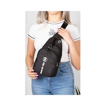 Newısh Polo Accessorıes Unısex İmpertex Kumaş Suya Dayanaklı Kulaklık Çıkışlı Siyah Omuz Çantası Siyah