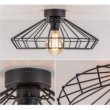 Mylights Mat Siyah Kafes Aramatür Avize 35 Cm