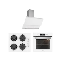 Silverline BO6504W01 - CS5343W01 - 3420 Classy 60 Beyaz Cam Ankastre Set