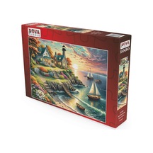 Nova Puzzle 1000 Parça Gün Batımında Sakin Liman Puzzle - 41197 - Deniz Feneri