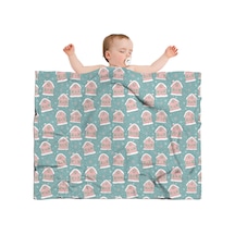 Noel Desenli Bebek Battaniyesi 40x30 İnç, Polar, Yumuşak, Hafif Ve Kalın Noel Zencefil Ekmek Evi