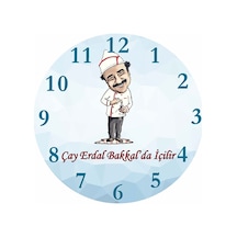 Erdal Bakkal Emrinizde Çap 30cm Sessiz Akar Bombeli Gerçek Cam Duvar Saati Çok Renkli