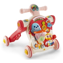 Baby2go 4 İn 1 Multifunction Walker Pembe - Eğitici Bebek Aktivite Masası Ve İlk Adım Yürüteç