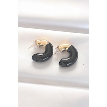 Ccb Siyah Gold Çift Renk Küpe Gold
