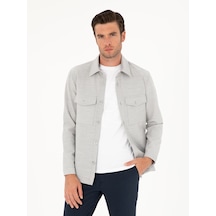 Cacharel Gri Slim Fit Ceket Gömlek