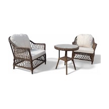 Monalin Mobilya Lizbon Kahverengi 2 Kişilik 1-1-masa Rattan Örgü Bahçe & Balkon & Teras Oturma Grubu Minderli & Camlı & Masalı Takım Kahverengi