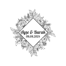 Yuvarlak Ayçiçeği Ve Gül Çelengi Etiketi Kına Nişan Düğün 3x3 Cm Özel Etiket / 50 Adet Sticker Beyaz Yuvarlak Ayçiçeği Ve Gül Çelengi Etiketi Kına Nişan Düğün 3x3 Cm Özel Etiket / 50 Adet Sticker Beyaz