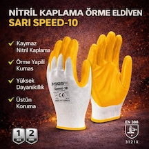 Sgs7710 Speed-10 Nitril Kaplama Örme Eldiven Sarı. Adet 3