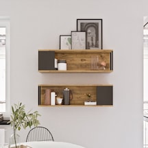 Robinhome Robin Home Atlantis Duvar Rafı Kitaplık 2'Li Set As18-A
