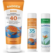 Badger Clear Zinc Çocuk Güneş Kremi SPF40 87 ML + Stick Güneş Kremi SPF35 18.4 G + Outdoor Cream Stick 17 G