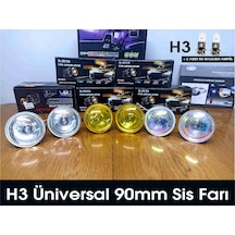 Universal H3 Sis Farı 90mm 2 Adet Sarı