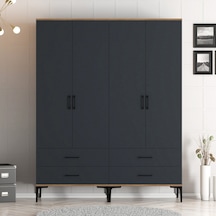 Variant Kumsal 4 Kapılı Tt Gardrop - Ceviz / Antrasit