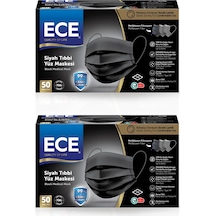 Ece Full Ultrasonik Meltblownlu Maske 50 x 2 100 Adet Siyah