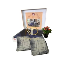 Çift Kişilik Saten Nev Takımı Lionel Lacivert - Mir-83360 Renkli