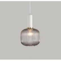 Rsylight Rustik Dekoratif Metal Modern Beyaz Opal Füme Camlı Tekli Avize Siyah