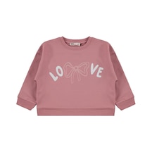 Civil Girls Love Baskılı 2-5 Yaş Sweatshirt - Pembe Gül Kurusu