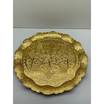 24cm Metal Tepsi Gümüş Ve Altın Renk 001