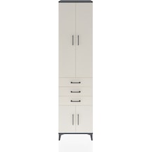 Hyperion Dolap 4 Raflı 3 Çekmeceli 4 Kapaklı 60x44x243 Antras... Antrasit