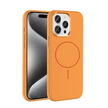 Apple, Uyumlu iPhone 15 Pro Max Kılıf M-safe Şarj Özellikli Metal Kamera Çerçeveli Zore Edi Silikon Kapak Turuncu Apple, Uyumlu iPhone 15 Pro Max Kılıf M-safe Şarj Özellikli Metal Kamera Çerçeveli Zore Edi Silikon Kapak Turuncu