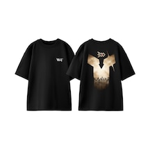 Thewert Spartan 10 Tasarım Sırt Baskılı Pamuk Siyah Oversize T-shirt