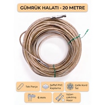 Tır Dorse Kamyon Konteyner Gümrük Halatı Galvanizli Çelik Tel 20 Metre 6mm