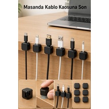 Manyetik Kablo Tutucu Düzenleyici 6 Adet Kablo Sabitleyici Organizer Set