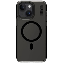 iPhone Uyumlu 15 Plus  Kılıf Magsafe Şarj Özellikli Şeffaf Youngkit Crystal Shield Serisi Kapak Siyah Siyah