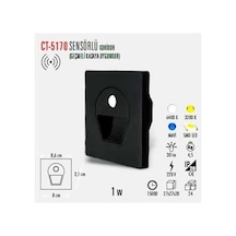 Ct-5170 1 Watt Siyah Kasa Sensörlü Koridör Armatürü Beyaz