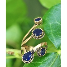 Stoneage Safir Ayarlanabilir Kadın Yüzük Çok Renkli