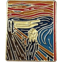 The Scream Çığlık Tablosu Edvard Munch Hediyelik Rozet Çok Renkli
