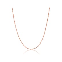 925 Ayar Gümüş Rose Kaplama Singapur Model Zincir 50 Cm Rose Gold