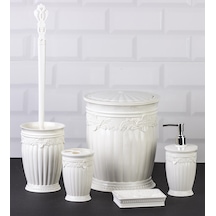 Okyanus Home Beyaz Sultan Serisi 5'Li Banyo Seti