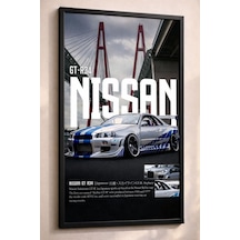 Nissan Gt-r R34 Under The Bridge Estetik Duvar Posteri , Çerçevesiz Poster