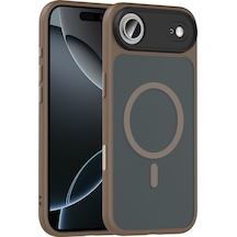Kılıfist Apple Uyumlu iPhone 17 Air Kılıf Mat Arka Yüzey Wireless Şarj Özellikli Zore Flet M-safe Kapak - Desert Titanyum Gri